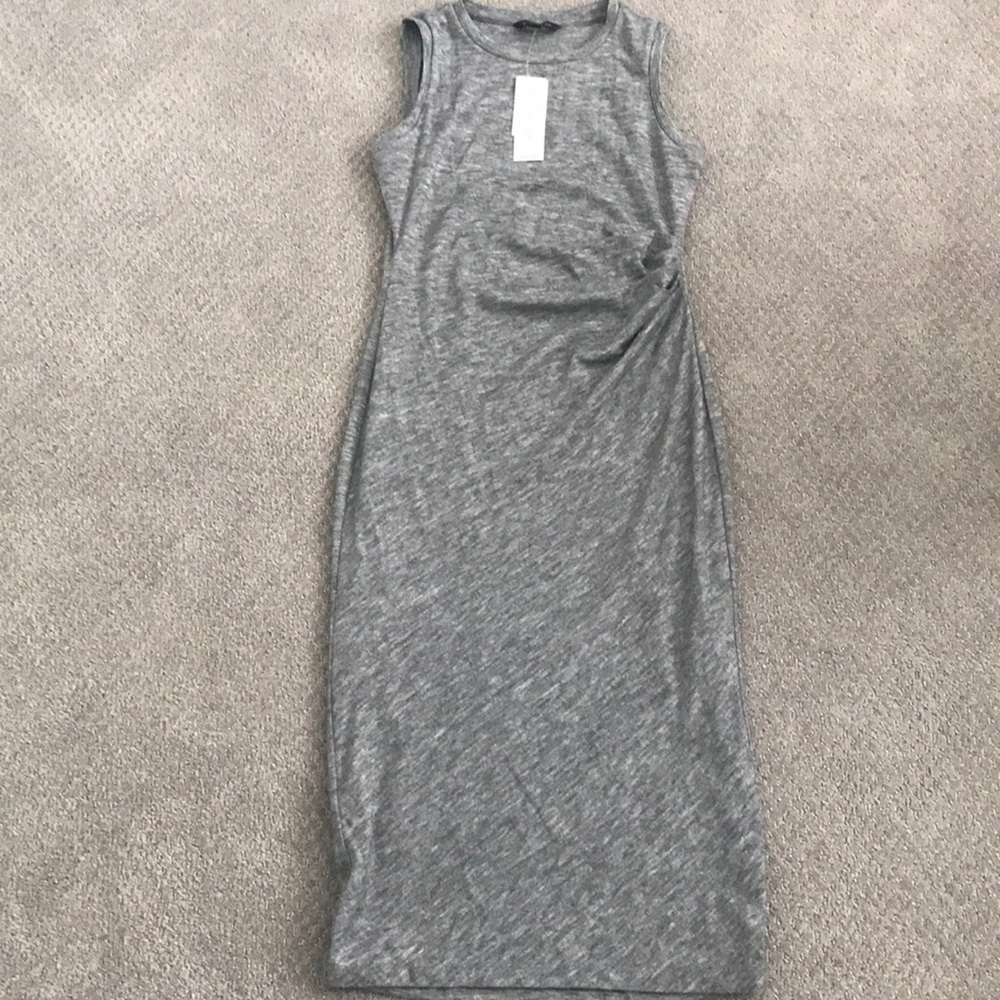 Grey dress with twisted side